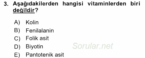 Gıda Mevzuatı ve Kalite Yönetimi 2016 - 2017 Dönem Sonu Sınavı 3.Soru