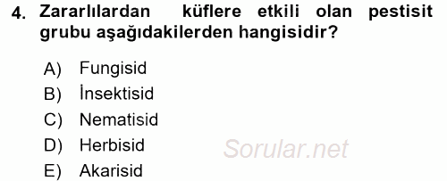 Gıda Mevzuatı ve Kalite Yönetimi 2016 - 2017 Dönem Sonu Sınavı 4.Soru