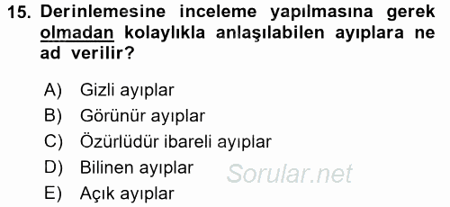 Tüketim Bilinci ve Bilinçli Tüketici 2015 - 2016 Tek Ders Sınavı 15.Soru