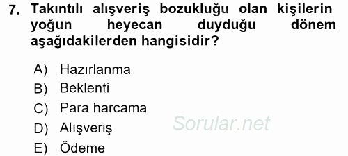 Tüketim Bilinci ve Bilinçli Tüketici 2015 - 2016 Tek Ders Sınavı 7.Soru