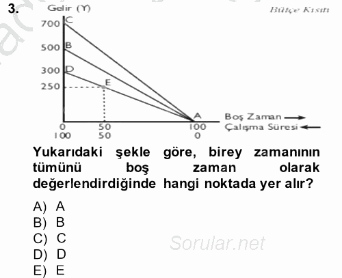 Çalışma Ekonomisi 2013 - 2014 Dönem Sonu Sınavı 3.Soru