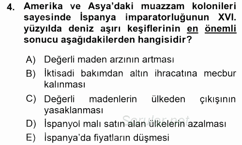 İktisadi Düşünceler Tarihi 2015 - 2016 Ara Sınavı 4.Soru