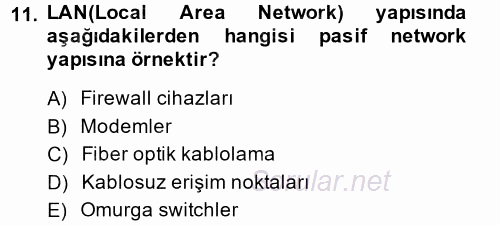 Sağlık Kurumlarında Bilgi Sistemleri 2014 - 2015 Dönem Sonu Sınavı 11.Soru
