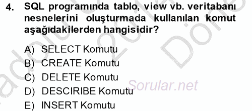 Sağlık Kurumlarında Bilgi Sistemleri 2014 - 2015 Dönem Sonu Sınavı 4.Soru