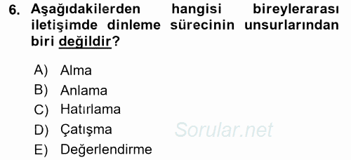 İletişim Bilgisi 2016 - 2017 Ara Sınavı 6.Soru