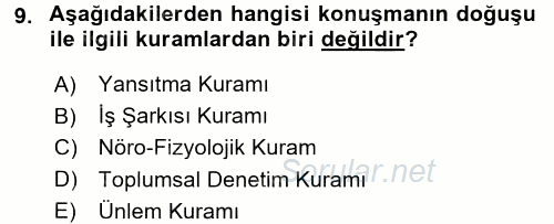 İletişim Bilgisi 2016 - 2017 Ara Sınavı 9.Soru