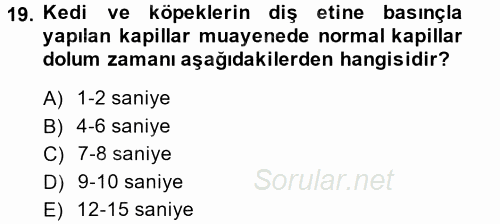 Temel Klinik Bilgisi 2014 - 2015 Ara Sınavı 19.Soru