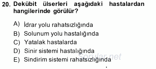 Temel Klinik Bilgisi 2014 - 2015 Ara Sınavı 20.Soru