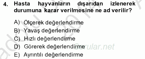 Temel Klinik Bilgisi 2014 - 2015 Ara Sınavı 4.Soru