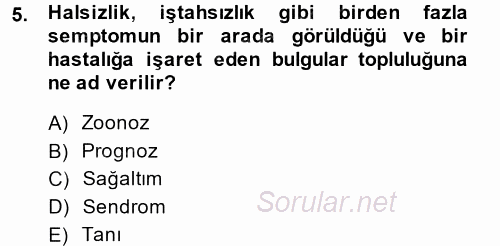 Temel Klinik Bilgisi 2014 - 2015 Ara Sınavı 5.Soru