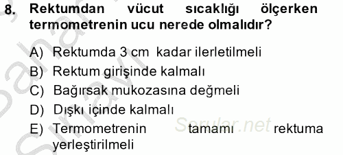 Temel Klinik Bilgisi 2014 - 2015 Ara Sınavı 8.Soru