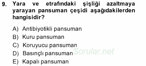 Temel Klinik Bilgisi 2014 - 2015 Ara Sınavı 9.Soru