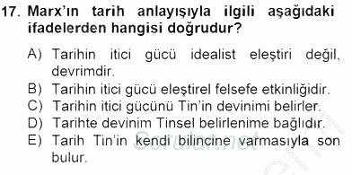 Tarih Felsefesi 2 2014 - 2015 Ara Sınavı 17.Soru