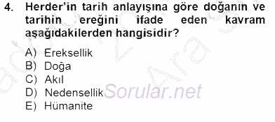 Tarih Felsefesi 2 2014 - 2015 Ara Sınavı 4.Soru