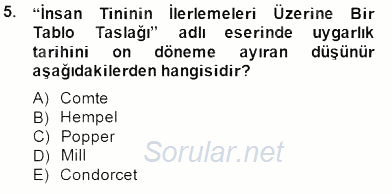 Tarih Felsefesi 2 2014 - 2015 Ara Sınavı 5.Soru