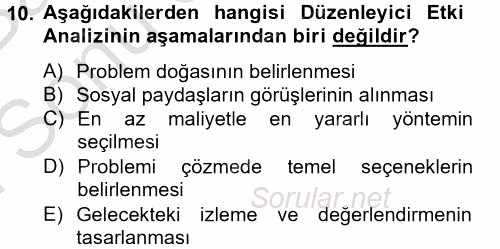 Kamu Yönetiminde Çağdaş Yaklaşımlar 2012 - 2013 Dönem Sonu Sınavı 10.Soru