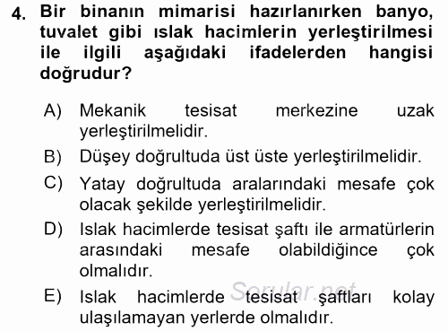 Isıtma Havalandırma ve Klima Sistemlerinde Enerji Ekonomisi 2015 - 2016 Ara Sınavı 4.Soru