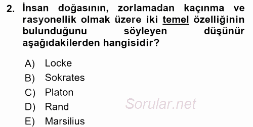 İnsan Hakları ve Demokratikleşme Süreci 2016 - 2017 Ara Sınavı 2.Soru