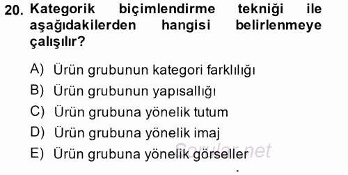 İletişim Araştırmaları 2014 - 2015 Ara Sınavı 20.Soru