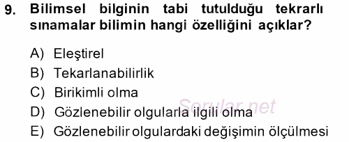 İletişim Araştırmaları 2014 - 2015 Ara Sınavı 9.Soru