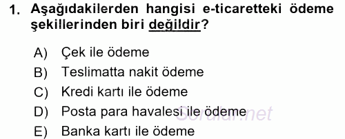 Dış Ticarette Bilgisayar Uygulamaları 2015 - 2016 Tek Ders Sınavı 1.Soru