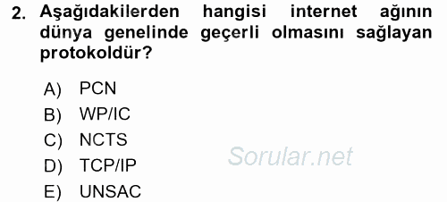 Dış Ticarette Bilgisayar Uygulamaları 2015 - 2016 Tek Ders Sınavı 2.Soru