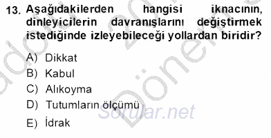 Bireyler Arası İletişim 2014 - 2015 Dönem Sonu Sınavı 13.Soru