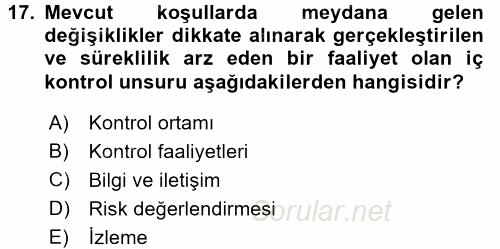 Kamu Mali Yönetimi 2015 - 2016 Dönem Sonu Sınavı 17.Soru