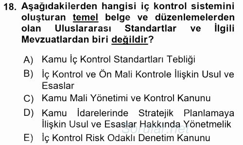 Kamu Mali Yönetimi 2015 - 2016 Dönem Sonu Sınavı 18.Soru