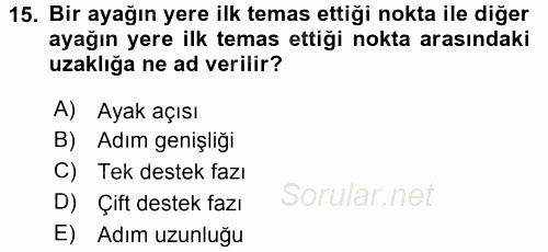 Yaşlı ve Hasta Bakım Hizmetleri 2015 - 2016 Dönem Sonu Sınavı 15.Soru