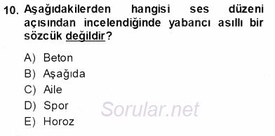 Mesleki Yazışmalar 2013 - 2014 Ara Sınavı 10.Soru