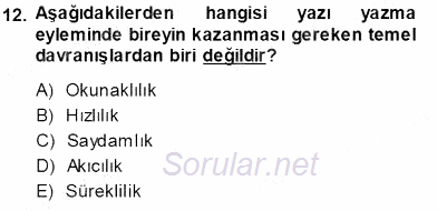 Mesleki Yazışmalar 2013 - 2014 Ara Sınavı 12.Soru