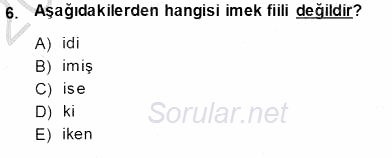 Mesleki Yazışmalar 2013 - 2014 Ara Sınavı 6.Soru