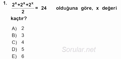 Matematik 1 2016 - 2017 Dönem Sonu Sınavı 1.Soru