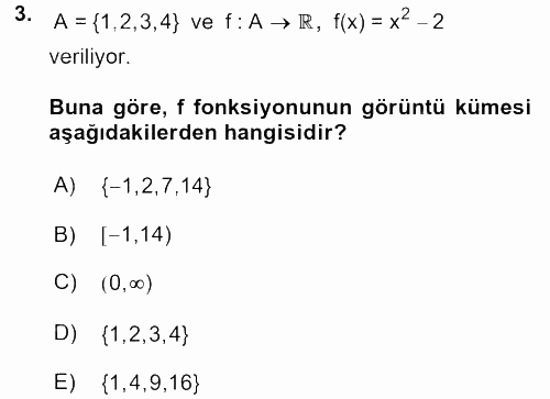 Matematik 1 2016 - 2017 Dönem Sonu Sınavı 3.Soru