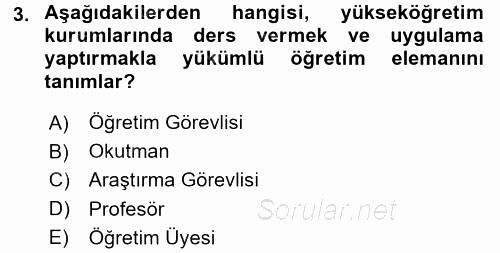 Türk Eğitim Tarihi 2015 - 2016 Tek Ders Sınavı 3.Soru