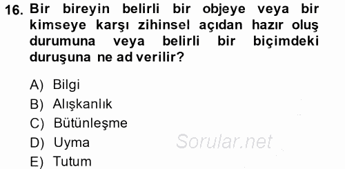 Halkla İlişkiler Ve İletişim 2013 - 2014 Ara Sınavı 16.Soru