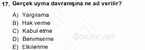 Halkla İlişkiler Ve İletişim 2013 - 2014 Ara Sınavı 17.Soru