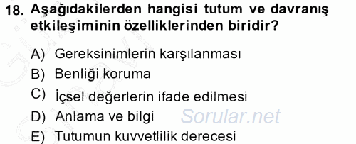 Halkla İlişkiler Ve İletişim 2013 - 2014 Ara Sınavı 18.Soru