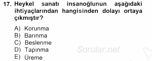 Güzel Sanatlar 2012 - 2013 Ara Sınavı 17.Soru