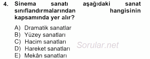 Güzel Sanatlar 2012 - 2013 Ara Sınavı 4.Soru