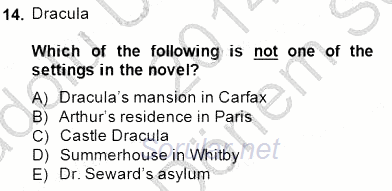 İngiliz/Amerikan Edebiyatı 1 2014 - 2015 Dönem Sonu Sınavı 14.Soru