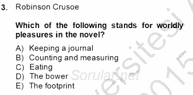 İngiliz/Amerikan Edebiyatı 1 2014 - 2015 Dönem Sonu Sınavı 3.Soru
