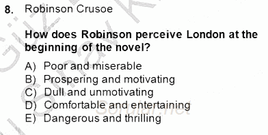 İngiliz/Amerikan Edebiyatı 1 2014 - 2015 Dönem Sonu Sınavı 8.Soru