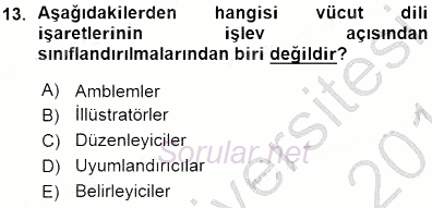 İletişim Bilgisi 2015 - 2016 Ara Sınavı 13.Soru