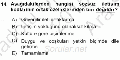 İletişim Bilgisi 2015 - 2016 Ara Sınavı 14.Soru