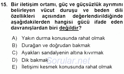 İletişim Bilgisi 2015 - 2016 Ara Sınavı 15.Soru
