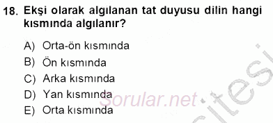İnsan Anatomisi Ve Fizyolojisi 2012 - 2013 Ara Sınavı 18.Soru