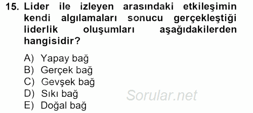 Spor Yönetimi 2014 - 2015 Ara Sınavı 15.Soru