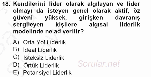 Spor Yönetimi 2014 - 2015 Ara Sınavı 18.Soru